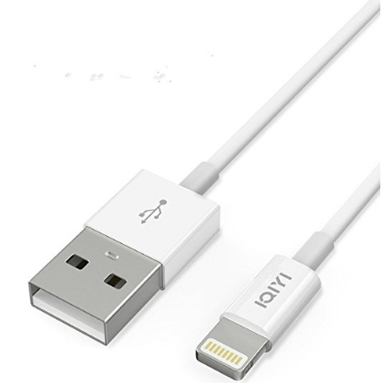 IQIYI [MFi Certified] Lightning to USB Sync Charger Cable Cord for iPhone X 8 Plus 7 Plus 6S Plus 6 Plus SE 5S 5C 5, iPad 2 3 4 Mini Air Pro, iPod , 3.3 Feet / 1m (White)  $4.67