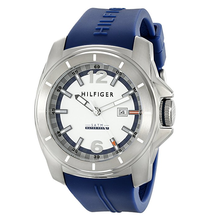 Tommy Hilfiger Men's 1791113 Cool Sport Analog Display Quartz Blue Watch only $58.99