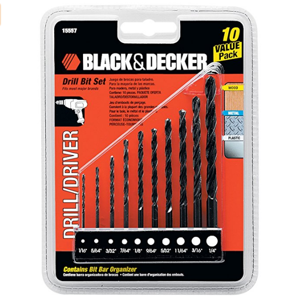 白菜！Black & Decker 15557 电钻钻头10件套，原价 $14.99，现仅售 $3.88
