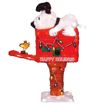 ProductWorks 36-Inch Pre-Lit Peanuts Snoopy on the Mailbox Animated Christmas Yard Decoration, 105 Lights  $19.99