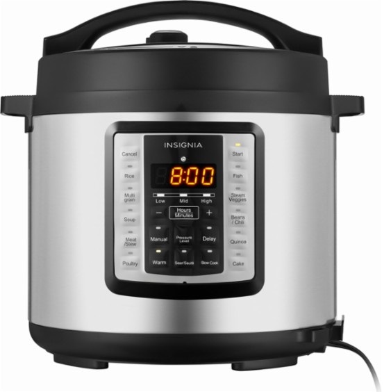Insignia™ - 6-Quart Multi-Function Pressure Cooker - Stainless Steel NS-MC60SS8, only $29.99, free shipping