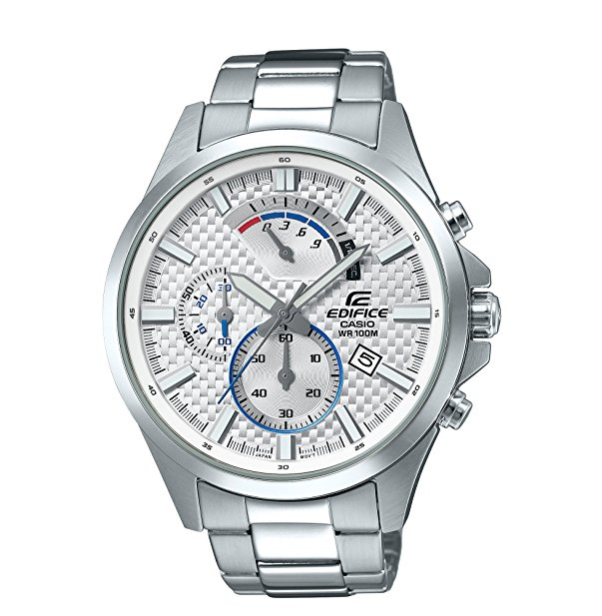 Casio Men's 'Edifice' Quartz Stainless Steel Casual Watch, Color:Silver-Toned (Model: EFV-530D-7AVCF) only $49.99