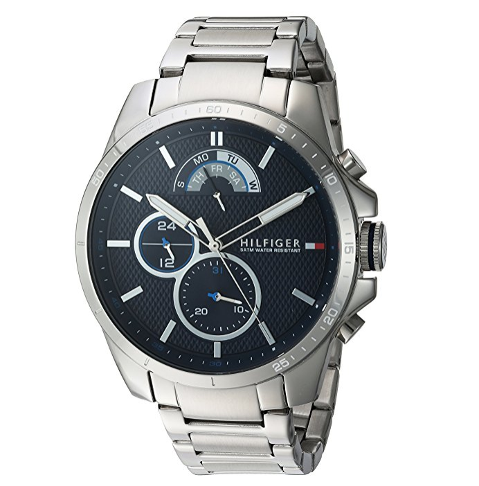 Tommy Hilfiger Men's 'COOL SPORT' Quartz Stainless Steel Casual Watch, Color:Silver-Toned (Model: 1791348) only $81.56