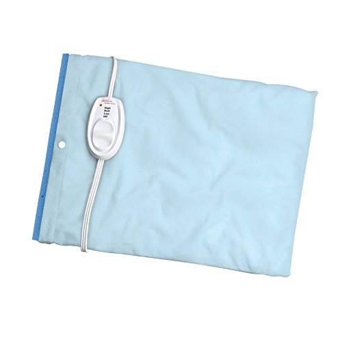 Sunbeam Moist / Dry Heat Heating Pad With UltraHeat Technology, 3 Heat-Settings, 9-Foot Power Cord, Machine Washable Cover, 12'' X 15'', Light Blue, Only $12.81