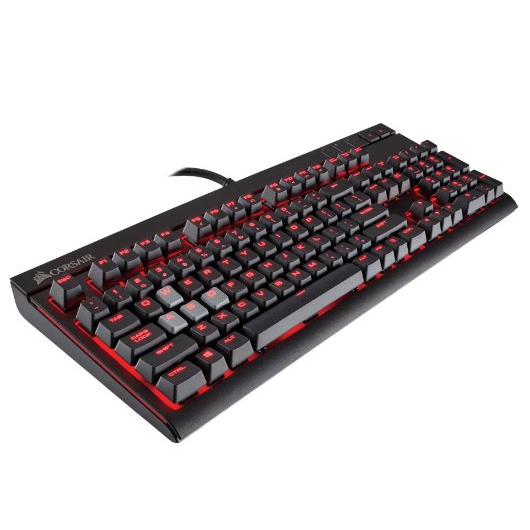 CORSAIR STRAFE Mechanical Gaming Keyboard - Red LED Backlit - USB Passthrough - Tactile and Clicky - Cherry MX Blue Switch $69.99，FREE Shipping