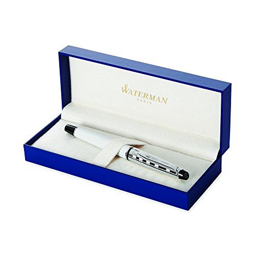 Waterman Expert Deluxe White, Fountain Pen with Fine nib and Blue ink (S0952380), Only $62.92,  free shipping