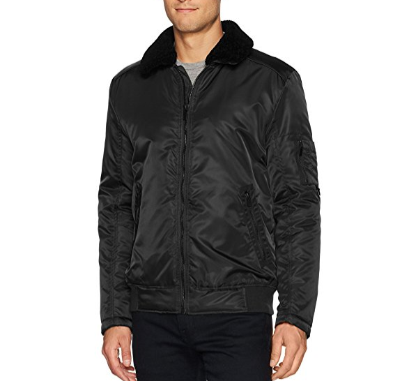 Kenneth Cole New York Men's Aviator Jacket with Removable Faux Sherpa Collar only $16.31