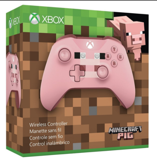 女生专属：Xbox One S 无线手柄 我的世界小猪配色, 原价$74.99, 现仅售$59.99, 免运费！