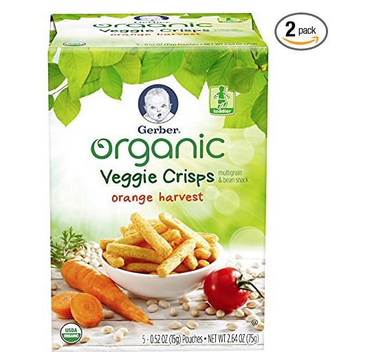 Gerber Graduates Organic Veggie Crisps, Orange, 5 Count (Pack of 2) only $7.48