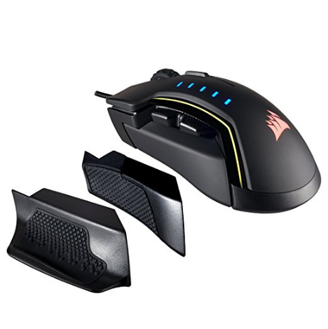 CORSAIR GLAIVE - RGB Gaming Mouse - Comfortable & Ergonomic - Interchangeable Grips - 16000 DPI Optical Sensor - Black $39.00，FREE Shipping