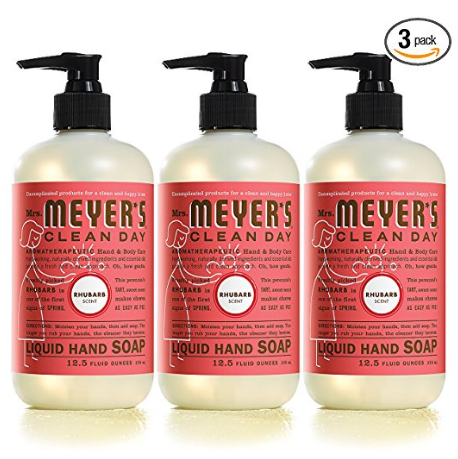 Mrs Meyers Hand Soap, Rhubarb, 12.5 Fluid Ounce (Pack of 3) $7.47