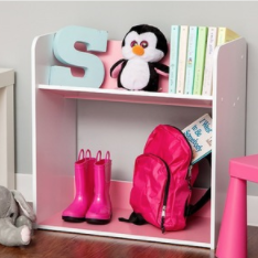 IRIS 2-Tier Tilted Shelf Book Rack, Pink and White only $10.66