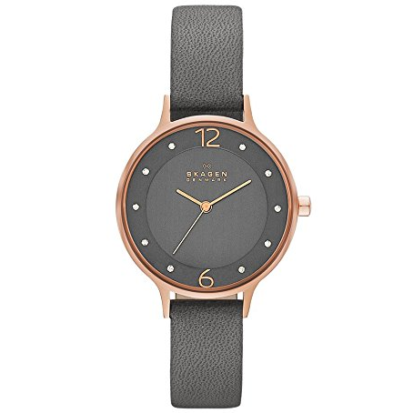Skagen Anita Women’s Leather Watch $66.98，FREE Shipping