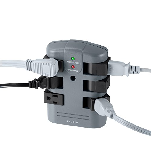 Belkin 6-Outlet Pivot-Plug Wall Mount Power Strip Surge Protector, 1080 Joules (BP106000), Only $16.95
