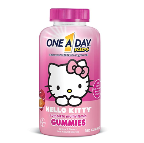 史低价：One A Day Hello Kitty 儿童维生素软糖 180颗, 现点击coupon后仅售$6.59, 免运费！