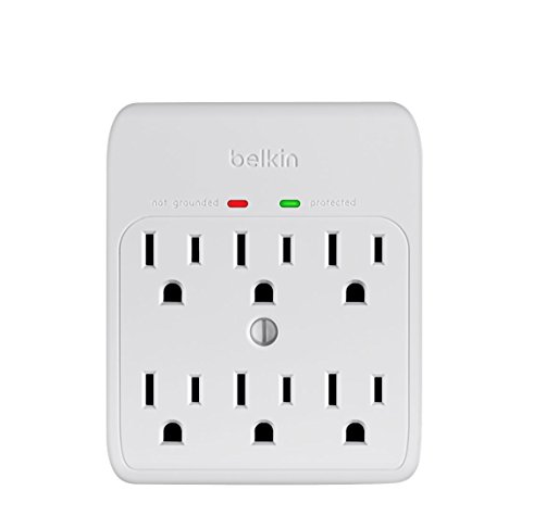 Belkin 6-Outlet Wall-Mount Surge Protector, 900 Joules (BSQ600bgW) only $7.40