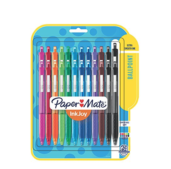 Paper Mate 10色中号圆珠笔 24支，现仅售$6.55