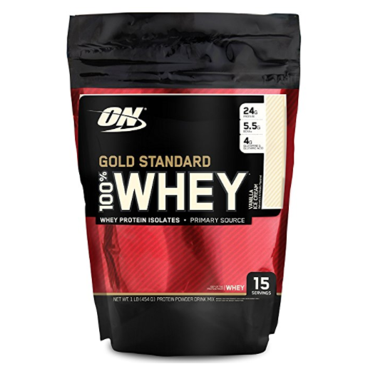Optimum Nutrition Gold Standard 100% Whey Protein Powder, Vanilla Ice Cream, 1 Pound  only $13.48