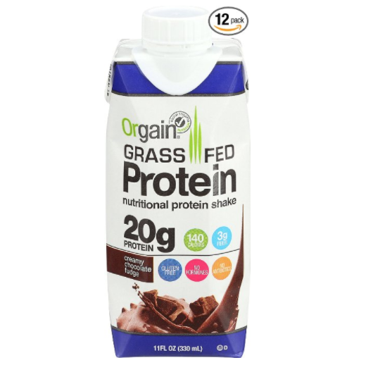 Orgain Grass Fed Protein Shake, Creamy Chocolate Fudge, 11 Ounce, 12 Count only $12.66