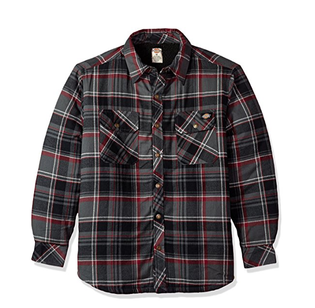 Dickies Men's Relaxed Fit Sherpa Lined Overshirt only $12.59