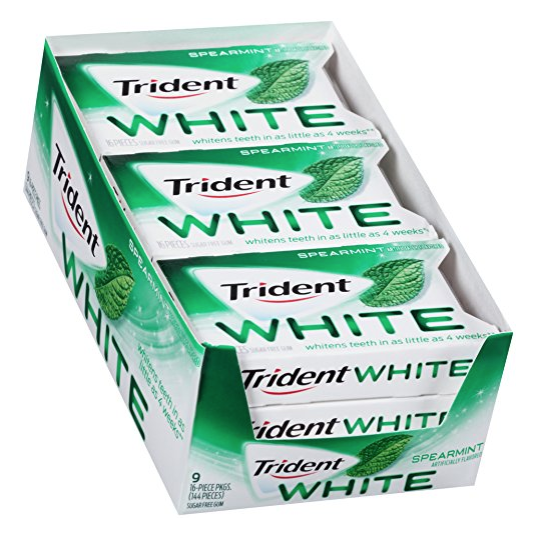 Trident White Sugar Free Gum (Spearmint, 16-Piece, 9-Pack) only $5.99