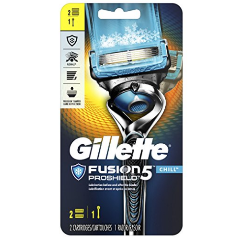 Gillette 吉列 Fusion5 ProShield Chill 鋒隱致護 手動剃鬚刀（1刀架+2刀頭），現僅售$7.99
