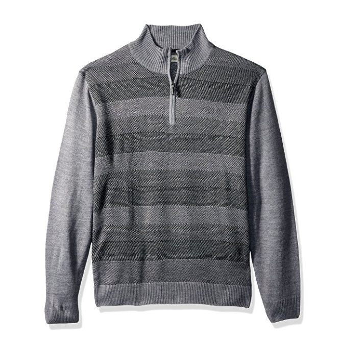 Haggar Men's Soft Acrylic Birdseye Stripe 1/4 Zip Sweater only $15.92