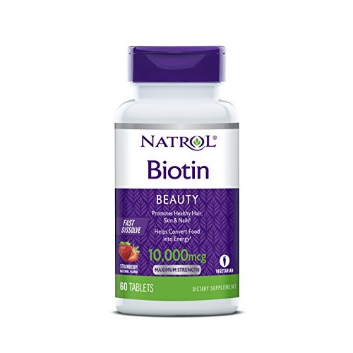 Natrol Biotin Fast Dissolve Tablets, Strawberry flavor, 10,000mcg, 60 Count, Only $3.75,  free shipping afte using SS