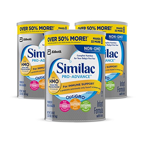 Similac Pro-Advance Non-GMO Infant Formula with Iron, with 2'-FL HMO, For Immune Support, Baby Formula, Powder, 36 oz, 3 Count (One Month Supply), Only $77.25