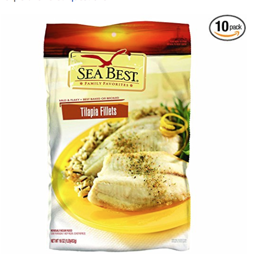 Sea Best Tilapia Fillets, 16 Ounce (Pack of 10) only $32