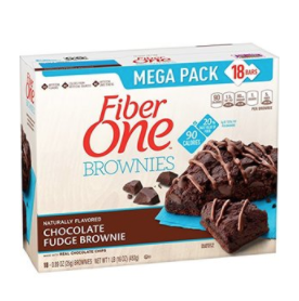 Fiber One Brownies, 90 Calorie Bar, Chocolate Fudge Brownie,0.89 Ounce , 18 Count (Pack of 2), Only $9.45