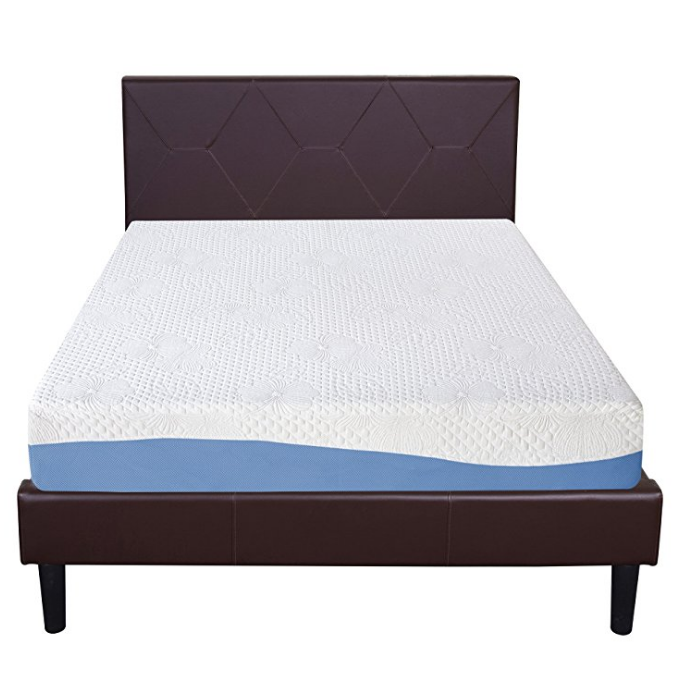 Olee Sleep 10吋记忆海绵床垫，Queen size，原价$239.00，现仅售$186.24 ，免运费。另有其它多尺寸可选！