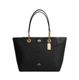 COACH Polished Pebble Leather Chain Tote only $140