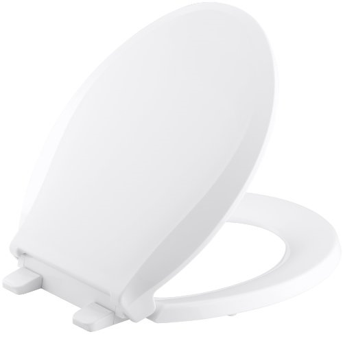 KOHLER K-4639-0 Cachet Quiet-Close with Grip-Tight Bumpers Round-front Toilet Seat, White, Only $39.40