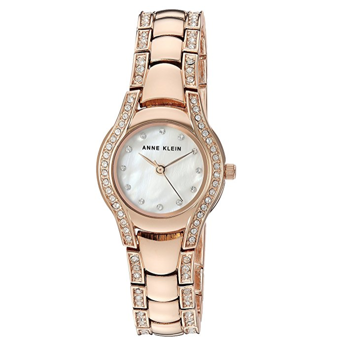 Anne Klein Women's AK/2884MPRG Swarovski Crystal Accented Rose Gold-Tone Bracelet Watch only $34.99