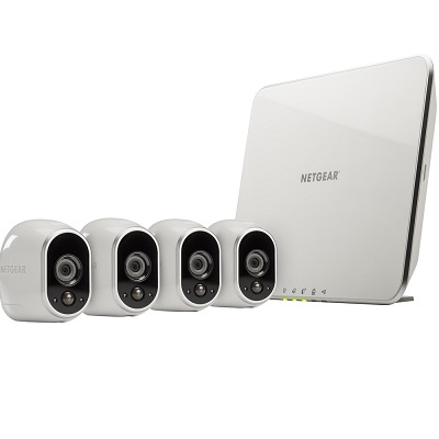 NETGEAR - Arlo Smart Home Indoor/Outdoor Wireless High-Definition Security Cameras (4-Pack) - White/Black, only $299.99, free shipping