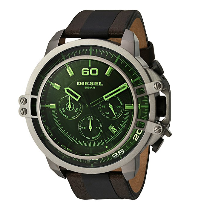 Diesel Men's DZ4407 Deadeye Gunmetal Brown Leather Watch, Only $85.42, You Save $1.29(1%)
