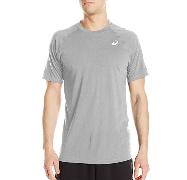 ASICS Mens Team Essential Tee, Heather Grey, Small, Only $9.32, You Save $20.68(69%)
