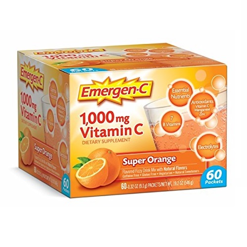 Emergen-C Vitamin C 1000mg Powder (60 Count, Super Orange Flavor, 2 Month Supply), With Antioxidants, B Vitamins And Electrolytes, Dietary Supplement Fizzy Drink Mix, Caffeine Free, Only $12.70
