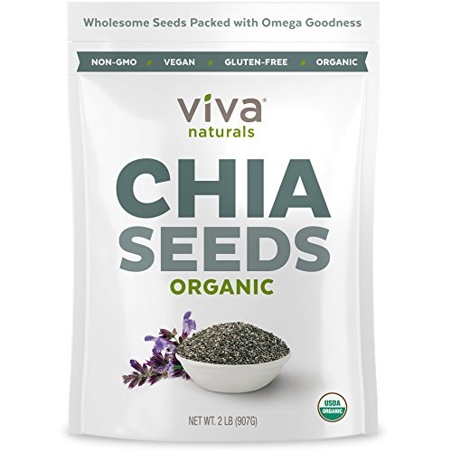 Viva Naturals Organic Raw Chia Seeds Bag, 2 lb, Only $10.44