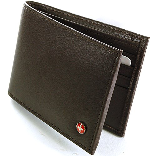 Alpine Swiss Mens Leather Flipout ID Wallet Bifold Trifold Hybrid, Only$10.99