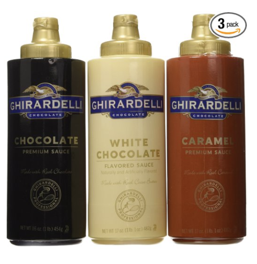 Ghirardelli Squeeze Bottles - Caramel, Chocolate & White Chocolate - Set of 3 only $14.75