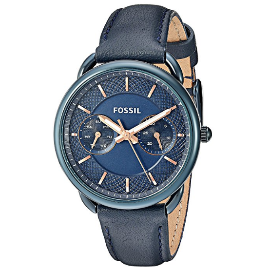 Fossil Women's Quartz Stainless Steel and Leather Casual Watch, Color:Blue (Model: ES4092) $64.99，FREE Shipping