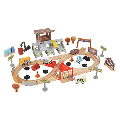 KIDKRAFT Disney Pixar Cars 3 Thunder Hollow 50 Piece Wooden Track Set with Accessories, Only $29.59,  free shipping