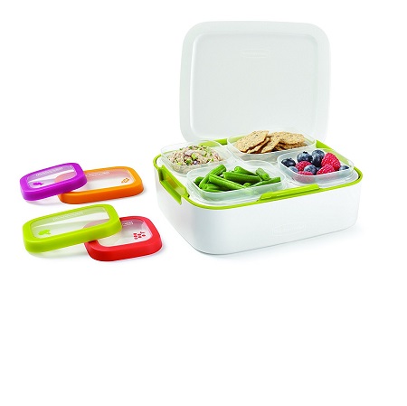 Rubbermaid Balance Meal Kit, Pre-Portioned Lunch Containers, 11-Piece Set with Meal Planning Guide, White with Citron (1995512), Only $14.69