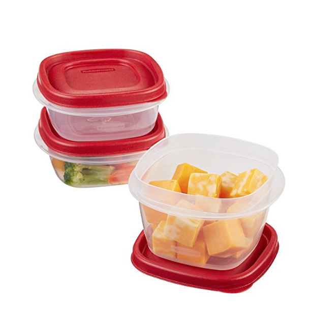 Rubbermaid Easy Find Lid 6-Piece Food Storage Container Set, Red only $3.98
