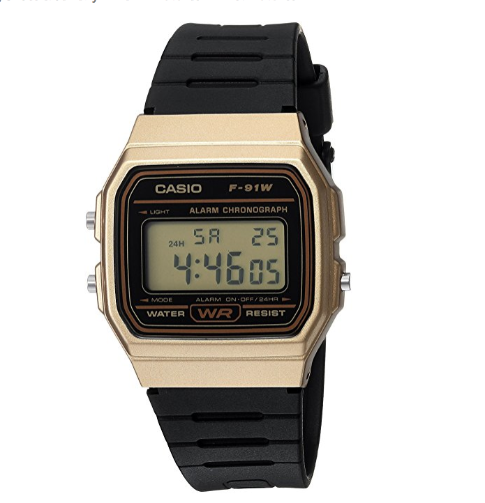 Casio Men's 'Classic' Quartz Metal and Resin Casual Watch, Color:Black (Model: F-91WM-9ACF) only $13.49