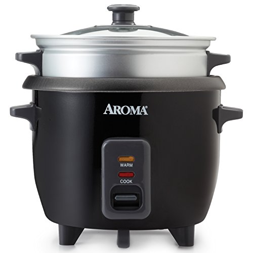 Aroma 3 Cups Uncooked/6 Cups Cooked Rice Cooker, Steamer, Silver (ARC-363-1NGB), Only $15.99