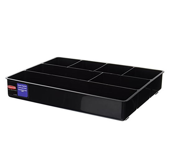 Rubbermaid Extra Deep Desk Drawer Director Tray, Plastic, 11.875 x 15 x 2.5 Inches, Black (11906ROS) only $5.58