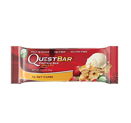 Quest Nutrition Protein Bar, Apple Pie, 20g Protein, 6g Net Carbs, 190 Cals, 2.1oz Bar, 1 Count, High Protein, Low Carb, Gluten Free, Soy Free  ONLY $2.00